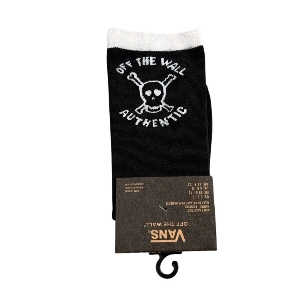Vans Crew Socks‎ Mens Womens 6.5-9 Black White Skull Skeleton Athletic Bones
